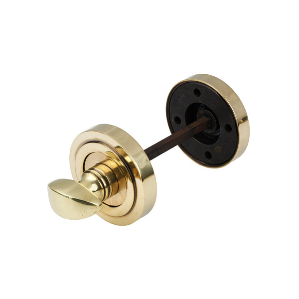 SHOW Antique Brass Art Deco Round Thumbturn