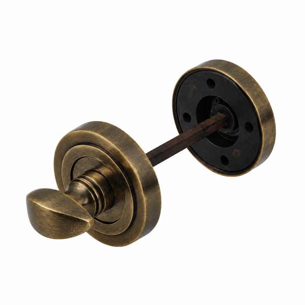  Burnished Brass Art Deco Round Thumbturn
