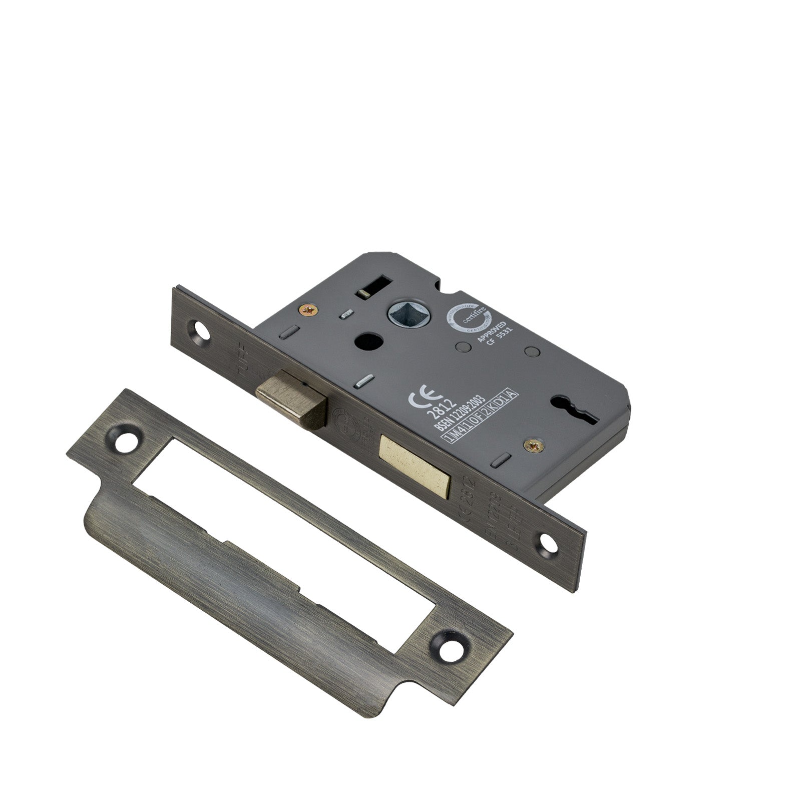SHOW 3 Lever Sash Lock - 2.5 Inch with Urban Bronze finished forend and striker plate
