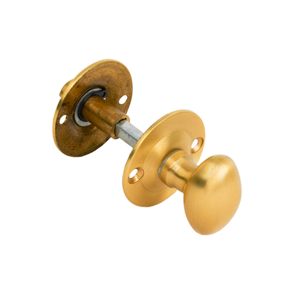 Low Profile Oval Bathroom Turn & Release In Satin brass