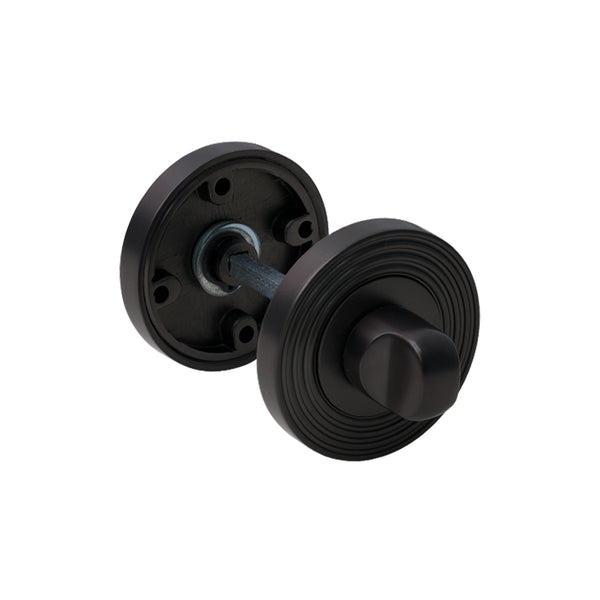  Round Reeded Bathroom Turn & Release in Matt bronze
