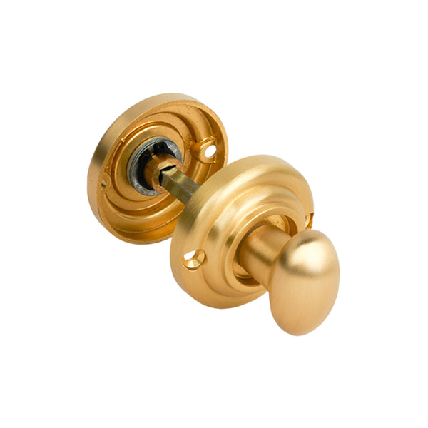  Oval Turn and Release in Satin Brass Finish