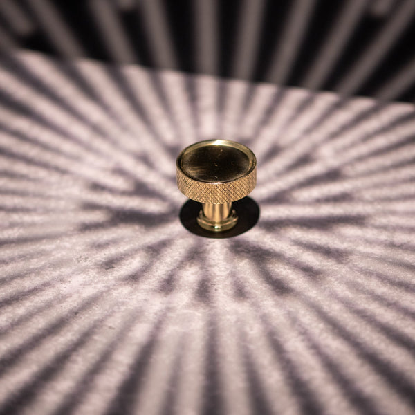  Hover Image of Unlacquered Brass Knurled Florence Cabinet Knob