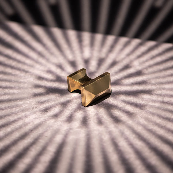  Hover Image of Unlacquered Brass Pyramid Cabinet Knob
