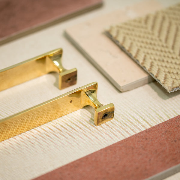  Hover Image of Unlacquered Brass Pyramid Cabinet Pull Handle
