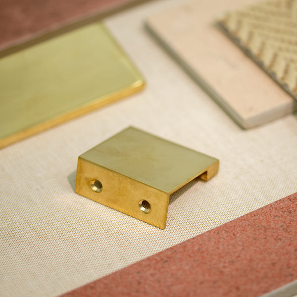  Hover Image of Unlacquered Brass Squared Edge Pull - Rear Fix