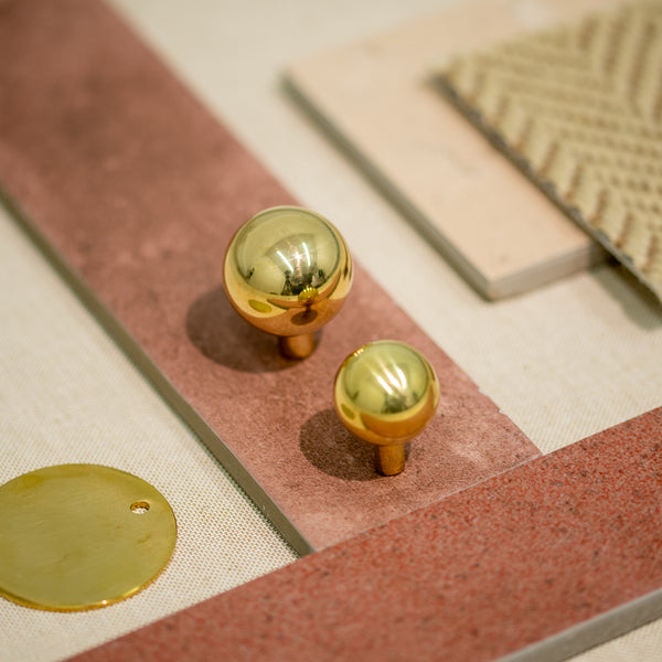  Hover Image of Unlacquered Brass Sphere Cabinet Knob