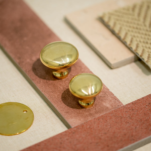  Hover Image of Unlacquered Brass Victorian Round Cabinet Knob