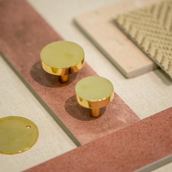  Hover Image of Unlacquered Brass Disc Cabinet Knob