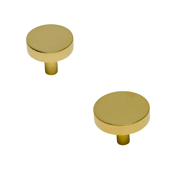 Variant Level Image of Unlacquered Brass Disc Cabinet Knob