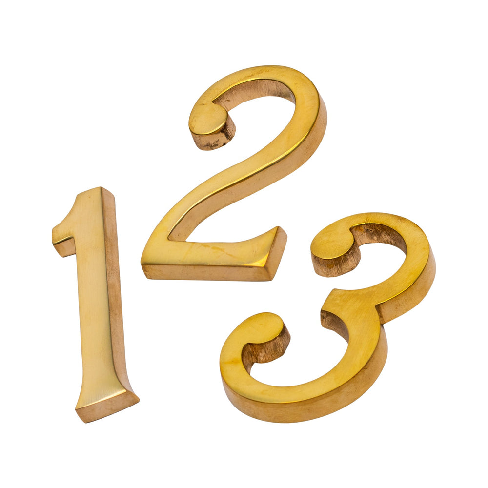 Spire Numbers Door Numbers | Unlacquered Solid Brass House Numbers