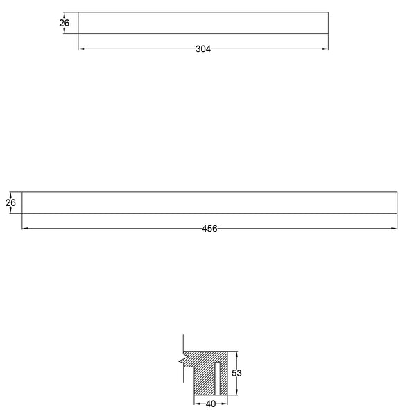 SHOW Technical Drawing of Large Urban Door Pull Handle