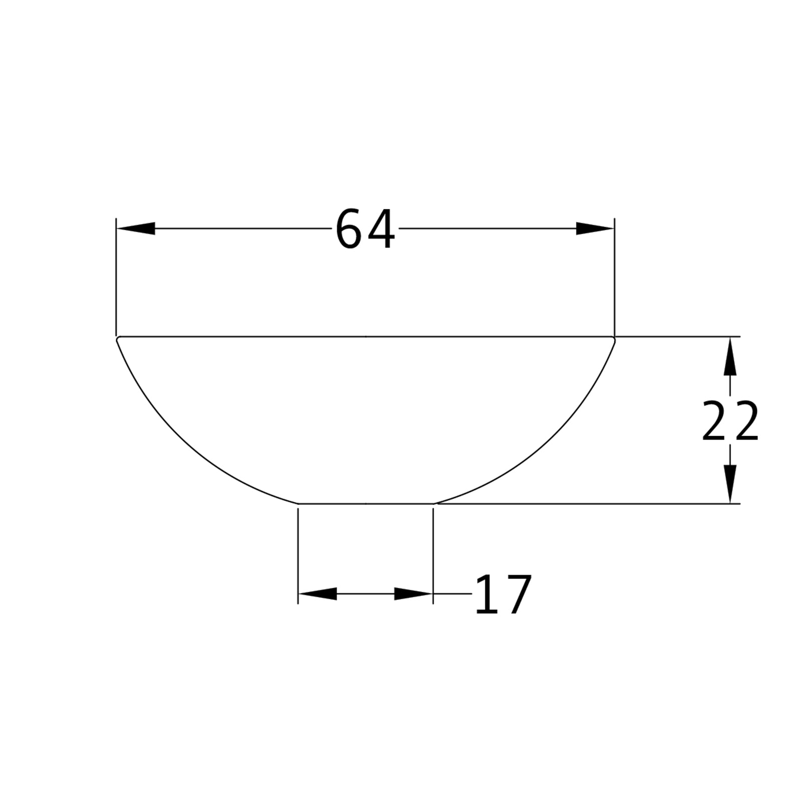 SHOW Technical drawing of Bowl Cabinet Knob