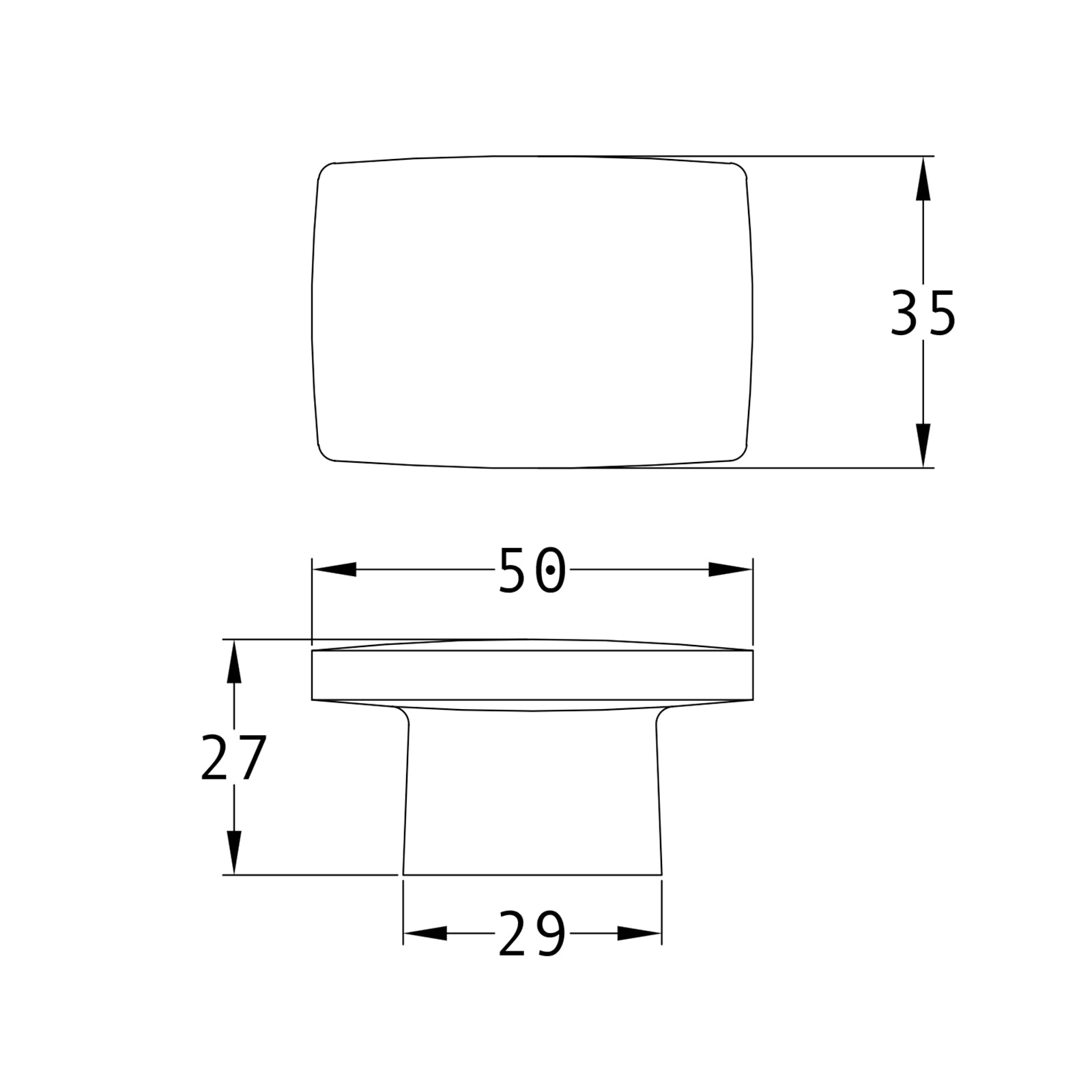 SHOW Technical drawing of Quattro Cabinet Knob