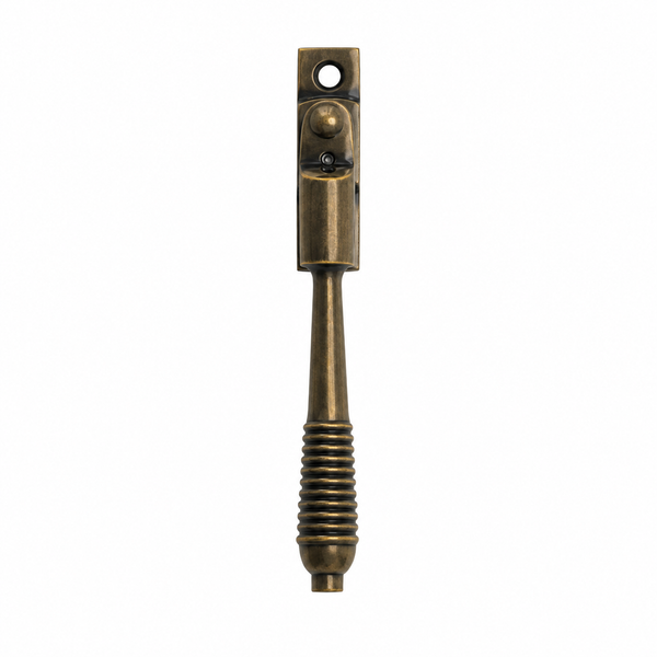  Burnished Brass Night-Vent Locking Reeded Fastener