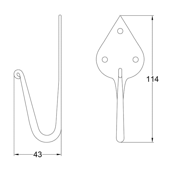 Coat Hook with Armor-Coat dimension drawing  SHOW