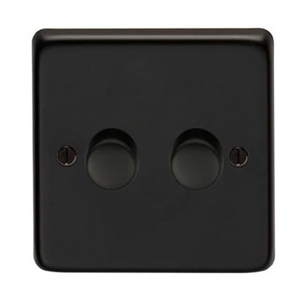 SHOW Image of Double LED Dimmer Switch with Matt Black finish