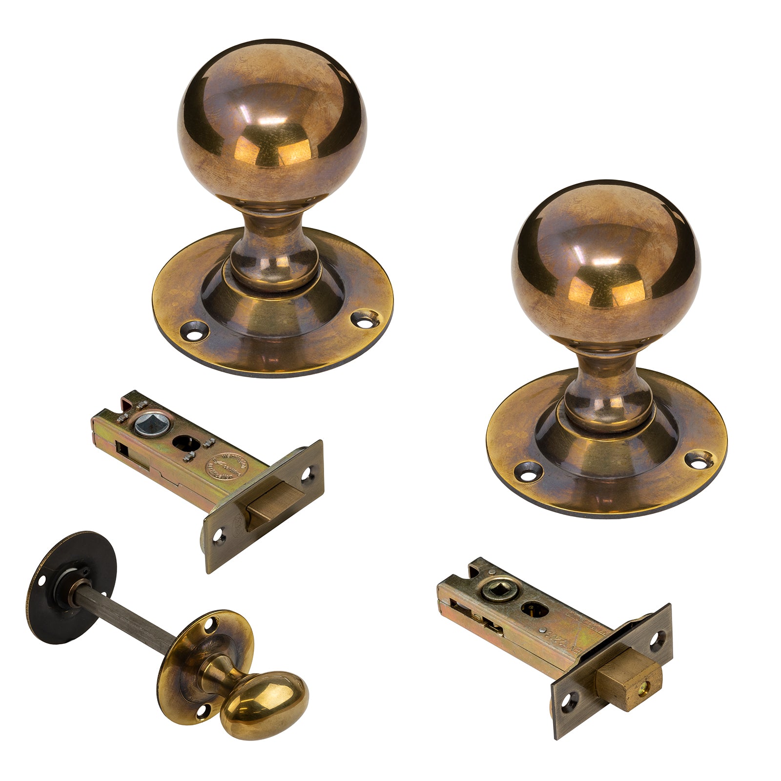 Round Antique Brass 3 inch Bathroom set