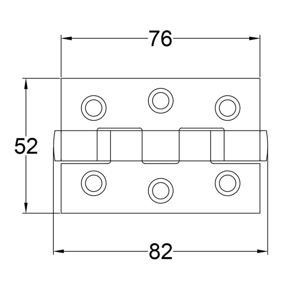 Fire rated ball bearing hinges dimension drawing SHOW