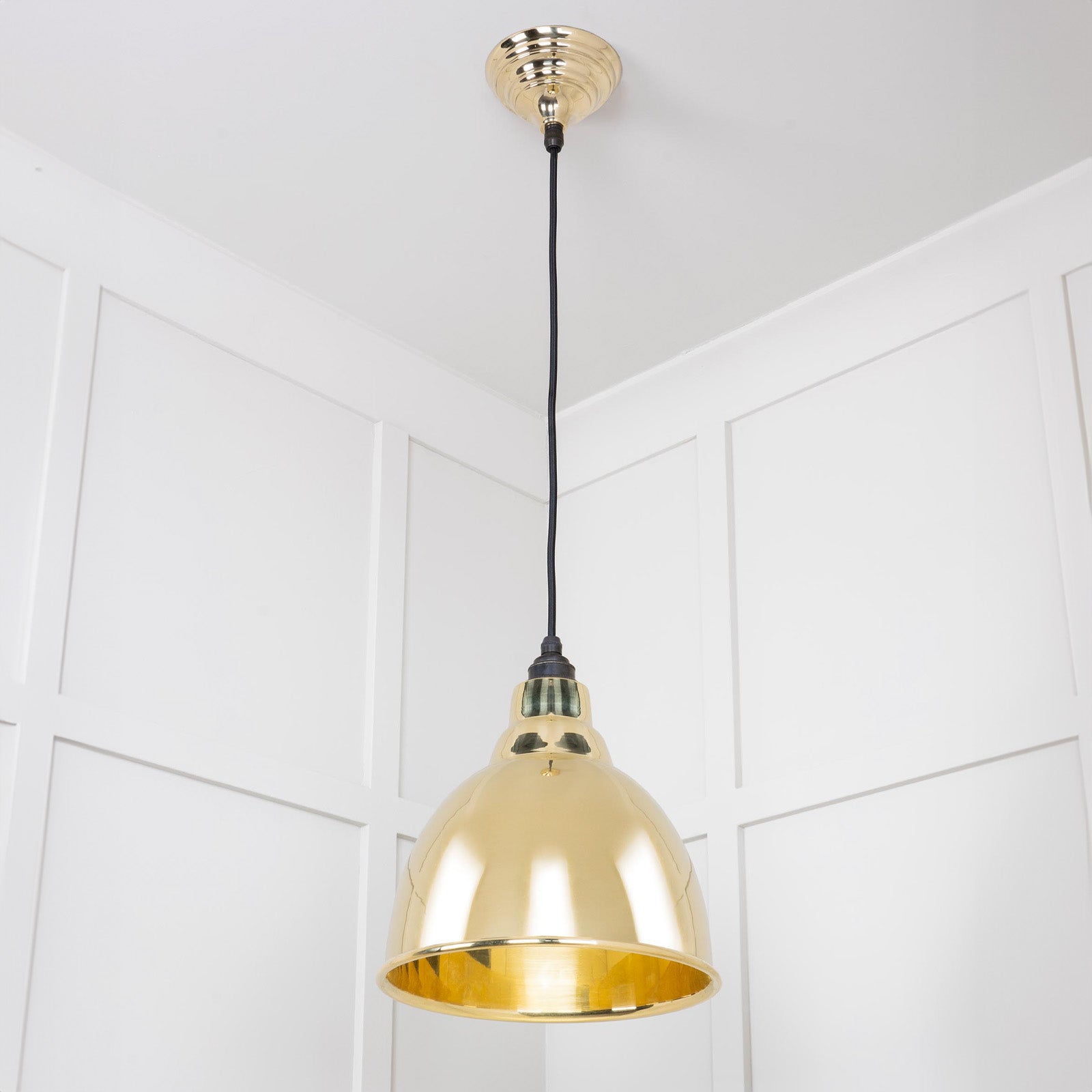 SHOW Full Image of Hanging Brindley Ceiling Light in Brass