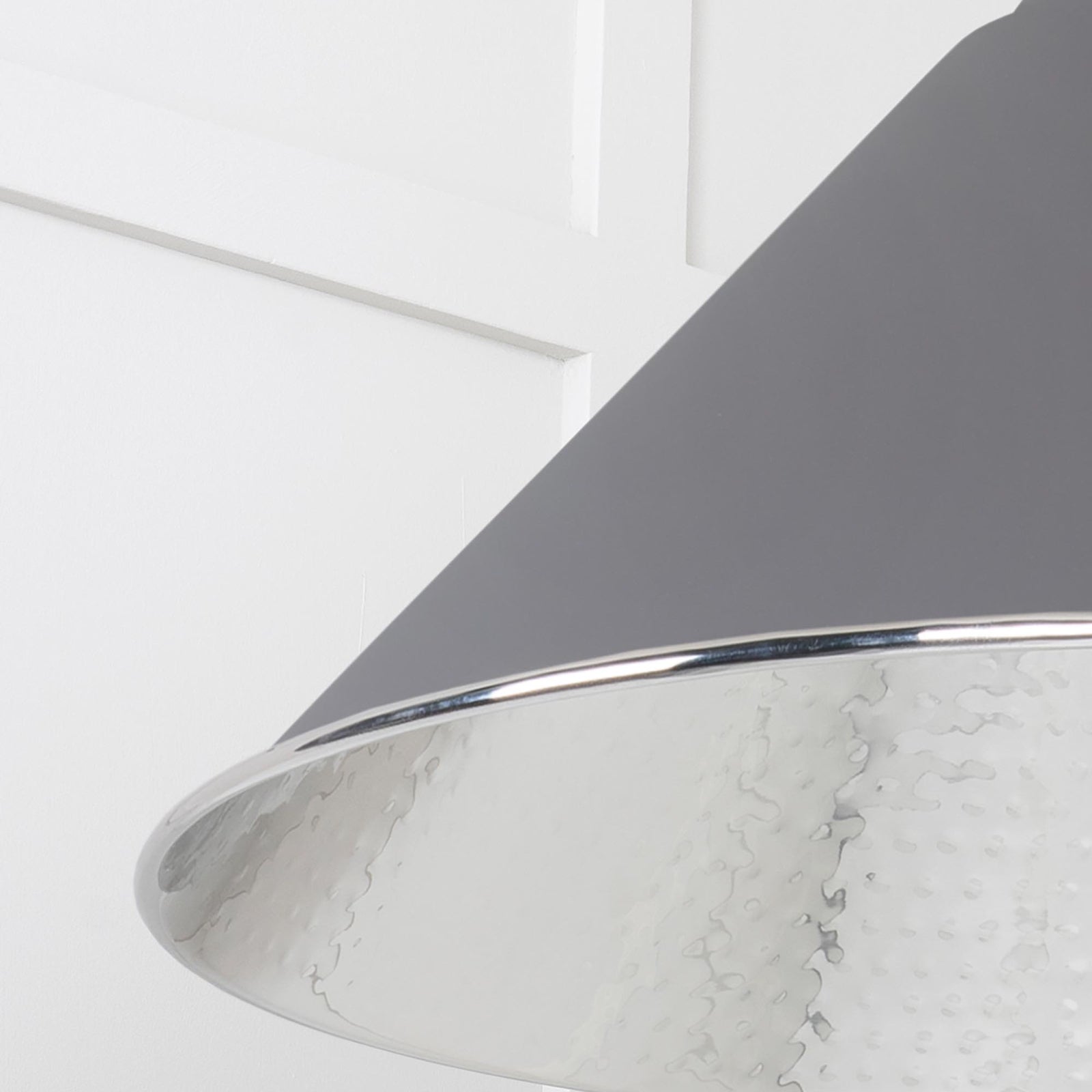 SHOW Close Up Image of Hockley Ceiling Light in Bluff in Hammered Nickel