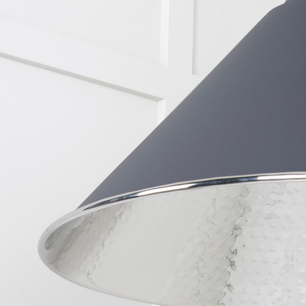 SHOW SHOW Close Up Image of Hockley Ceiling Light in Slate in Hammered Nickel