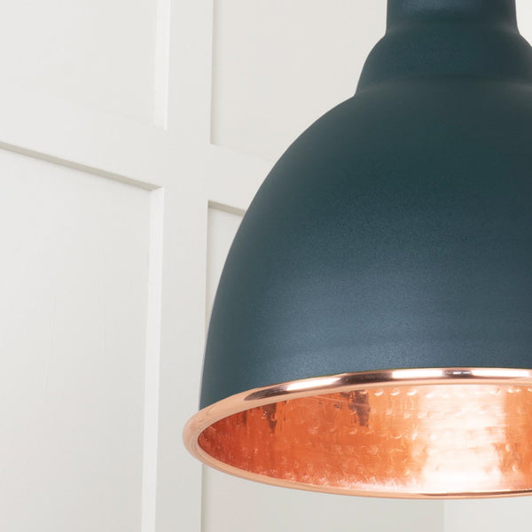 SHOW SHOW Close Up image of Brindley Ceiling Light in Dingle In Hammered Copper