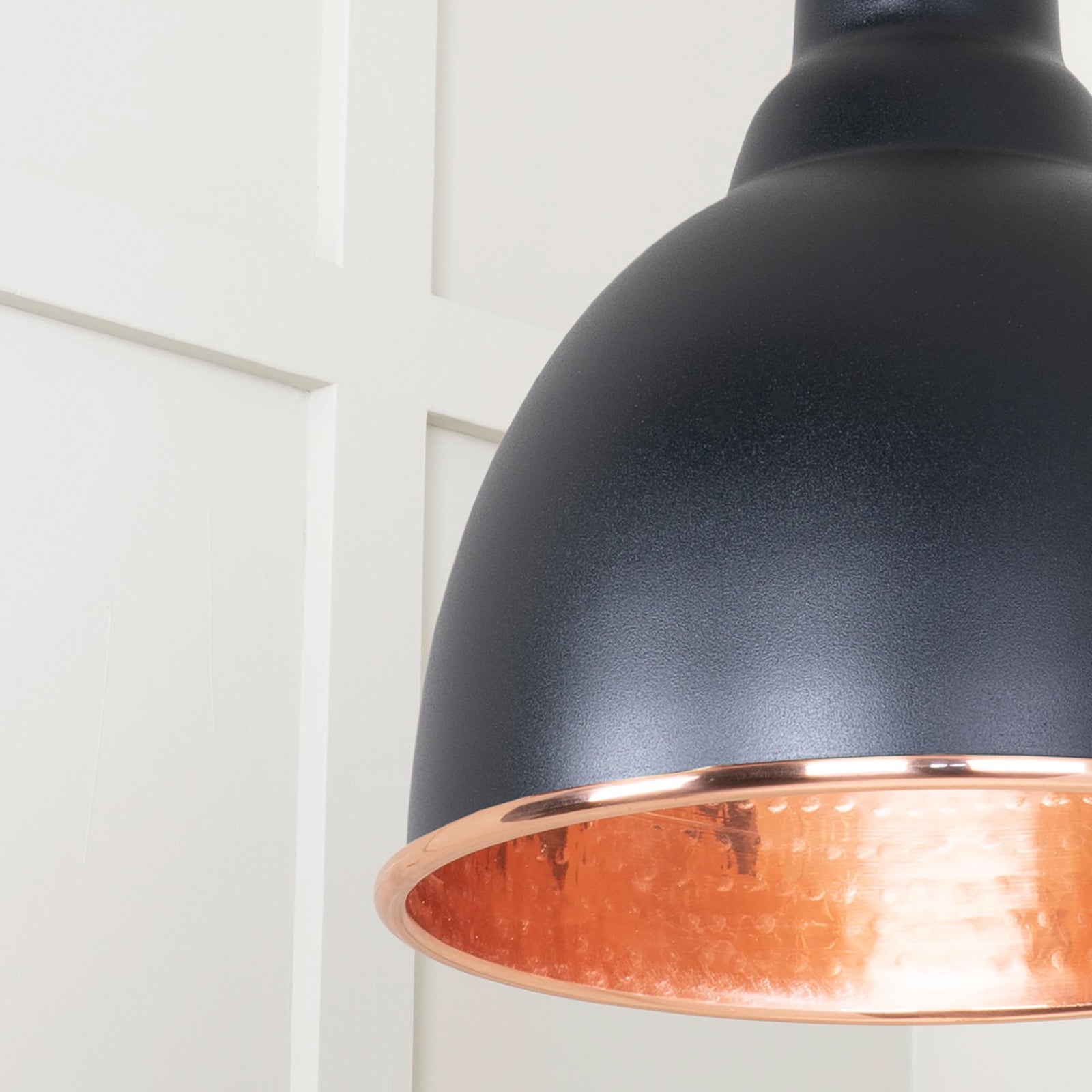 SHOW SHOW Close Up image of Brindley Ceiling Light in Elan Black In Hammered brass