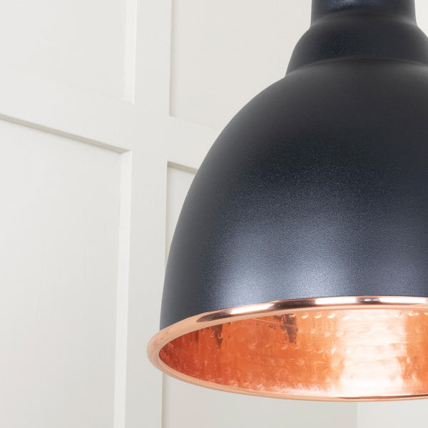 SHOW SHOW Close Up image of Brindley Ceiling Light in Elan Black In Hammered brass