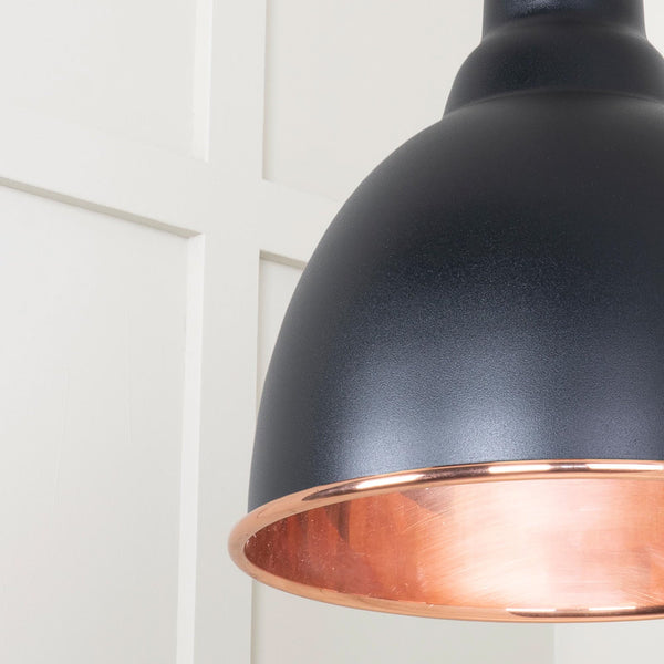 SHOW SHOW Close Up image of Brindley Ceiling Light in Elan Black In Hammered Copper
