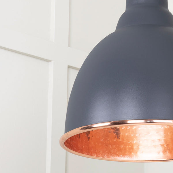 SHOW SHOW Close Up image of Brindley Ceiling Light in Slate In Hammered brass