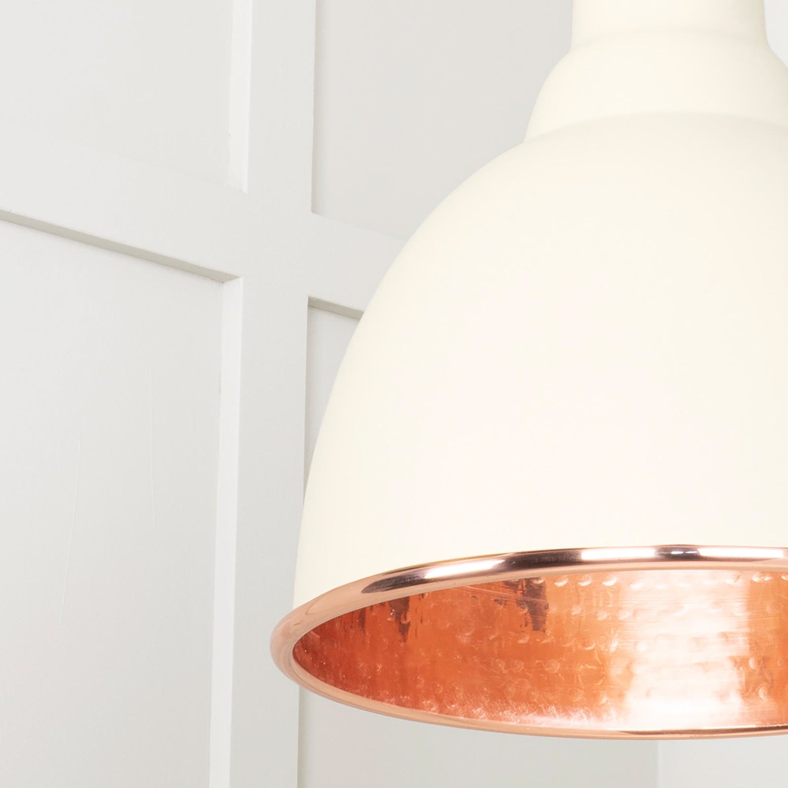 SHOW Close Up image of Brindley Ceiling Light in Teasel In Hammered Copper
