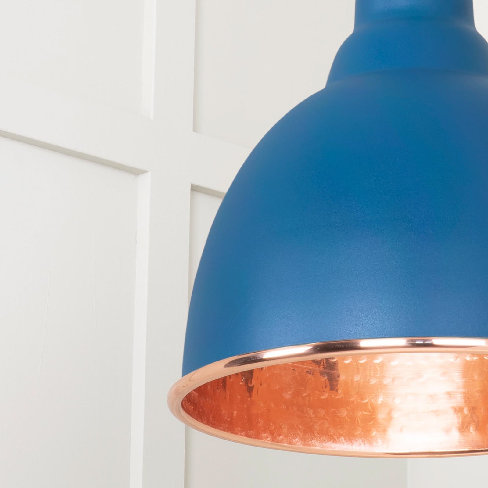 SHOW Close Up image of Brindley Ceiling Light in Upstream In Hammered Copper