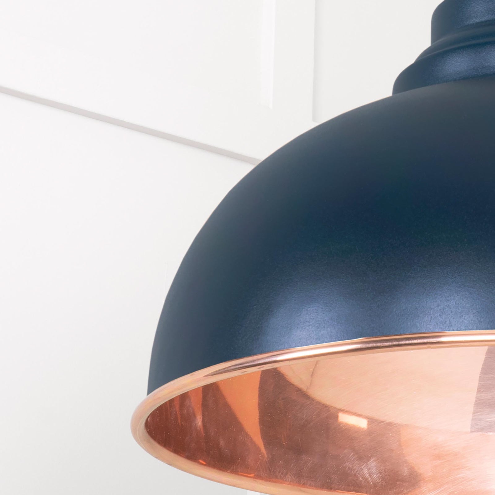 SHOW Close Up Image Harborne Ceiling Light in Dusk In Smooth Copper