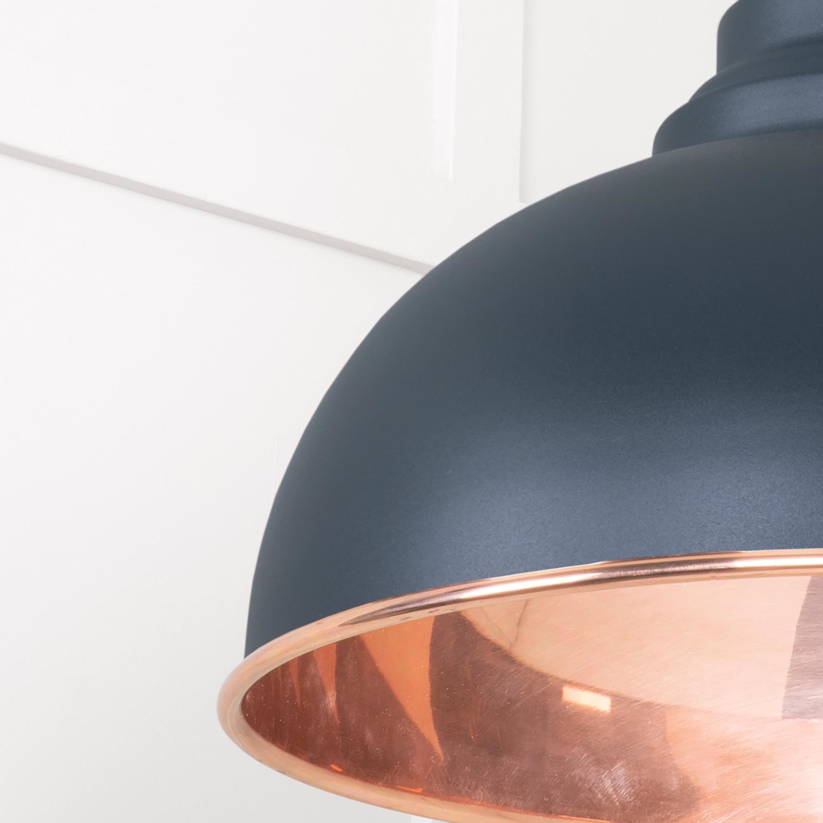 SHOW Close Up Image Harborne Ceiling Light in Soot In Smooth Copper
