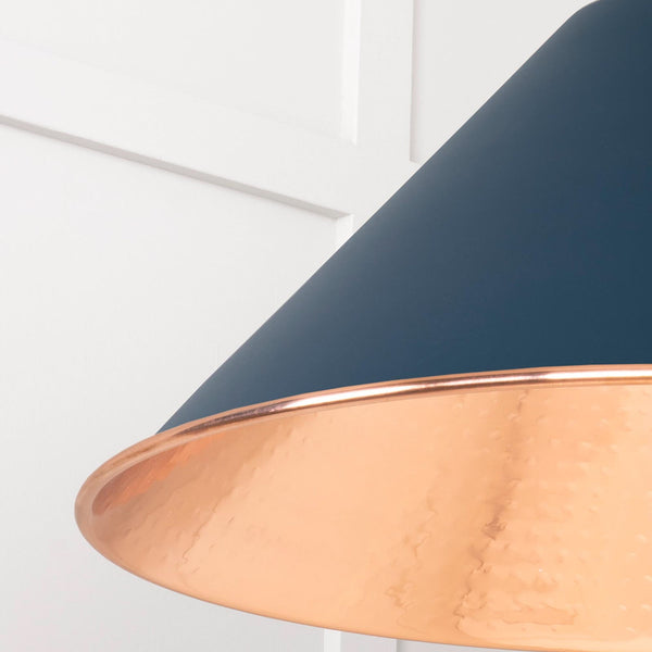 SHOW SHOW Close Up Image of Hockley Ceiling Light in Dusk in Hammered Copper