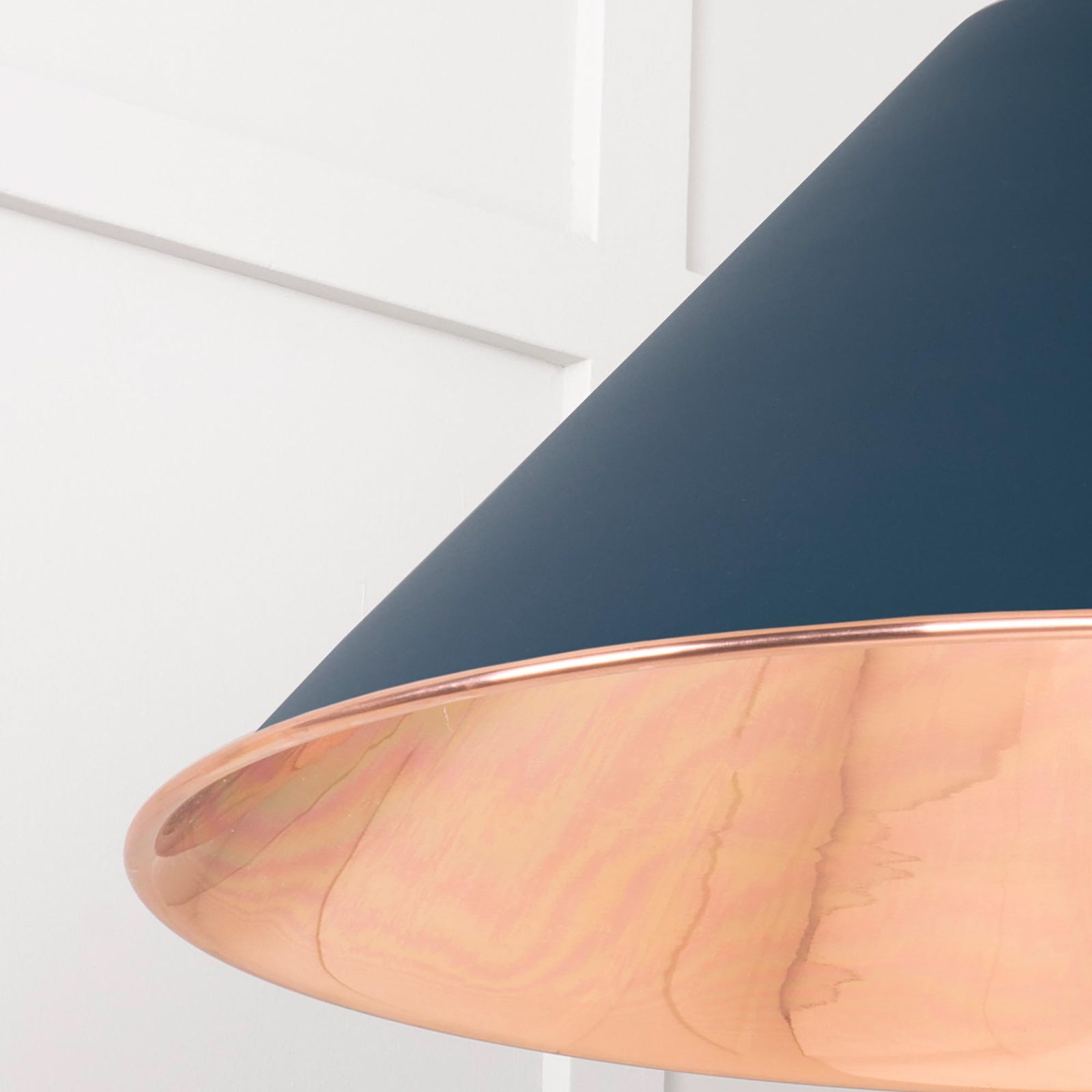SHOW Close Up Image of Hockley Ceiling Light in Dusk in Smooth Copper