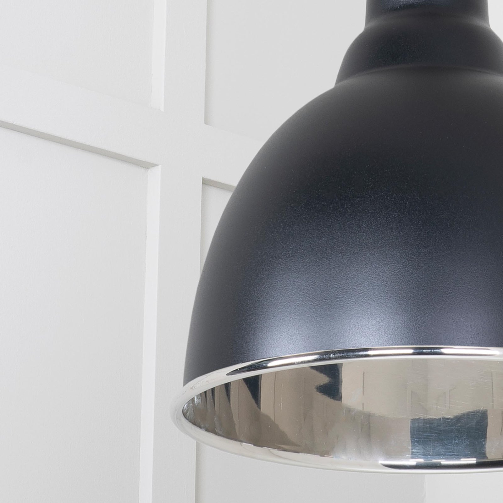 SHOW Close Up image of Brindley Ceiling Light in Elan Black In Hammered Nickel