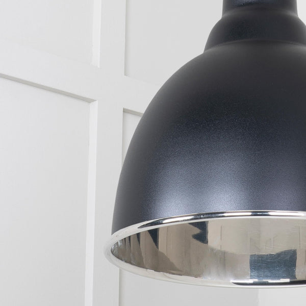 SHOW SHOW Close Up image of Brindley Ceiling Light in Elan Black In Hammered Nickel