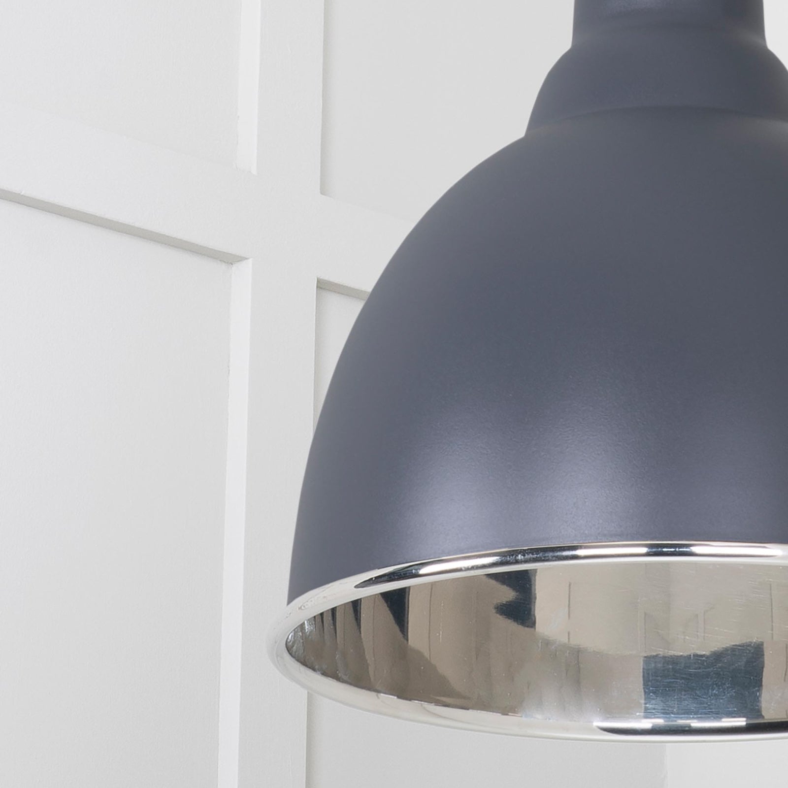SHOW Close Up image of Brindley Ceiling Light in Slate In Hammered Nickel