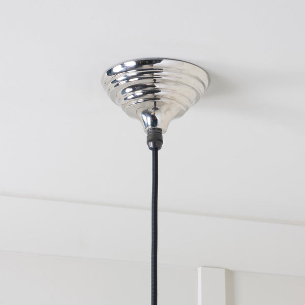 SHOW SHOW Close Up Image of Ceiling Rose For Harborne Ceiling Light in Nickel