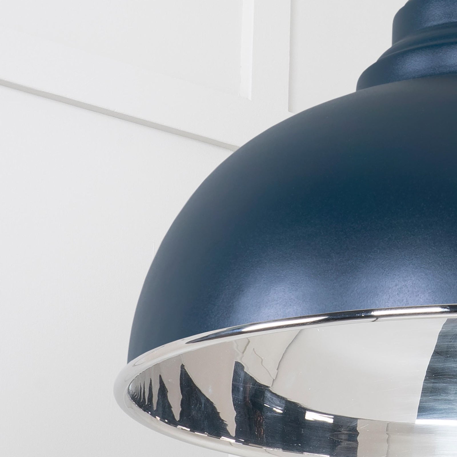 SHOW Close Up Image Harborne Ceiling Light in Dusk In Smooth Nickel