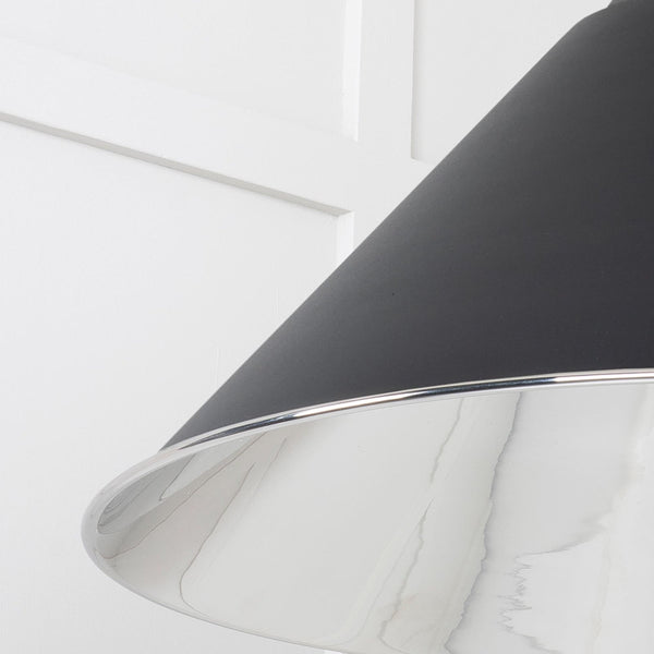 SHOW SHOW Close Up Image of Hockley Ceiling Light in Elan Black in Smooth Nickel