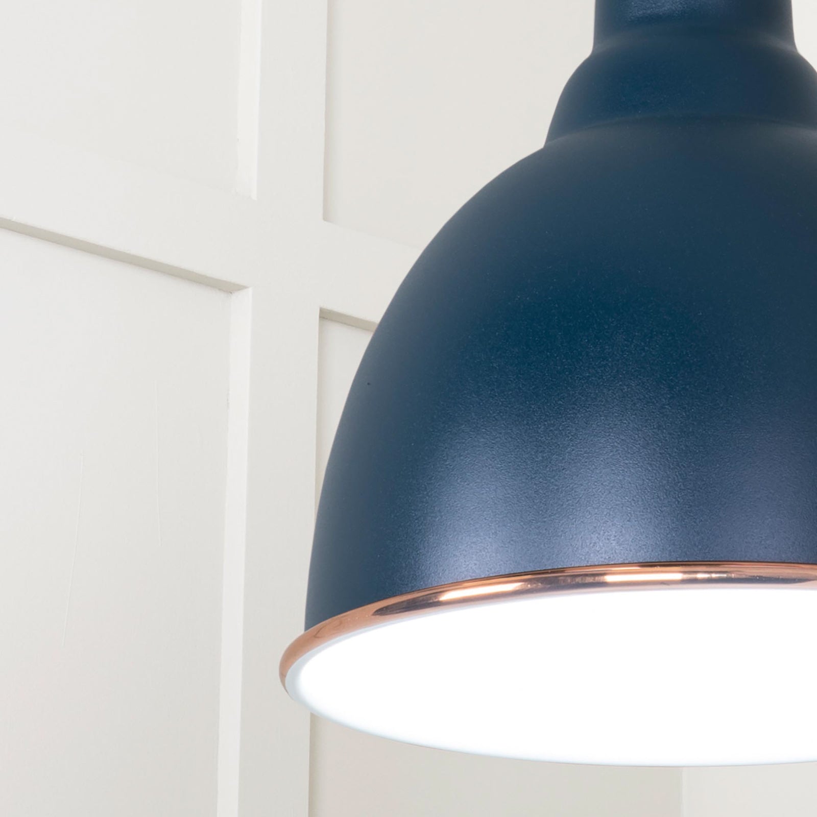 SHOW Close Up image of Brindley Ceiling Light in Dusk In Smooth Copper