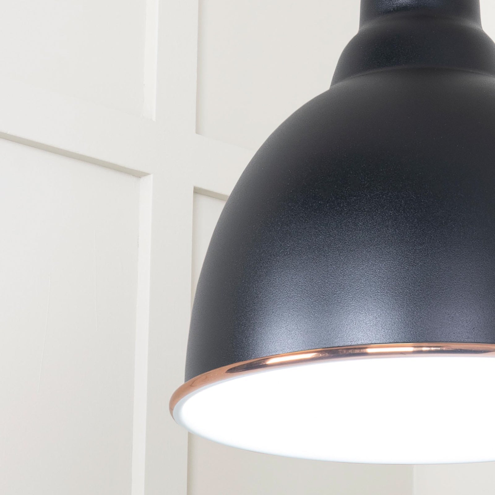 SHOW SHOW Close Up image of Brindley Ceiling Light in Elan Black In Smooth Copper