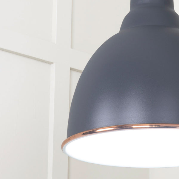 SHOW SHOW Close Up image of Brindley Ceiling Light in Slate In Smooth Copper