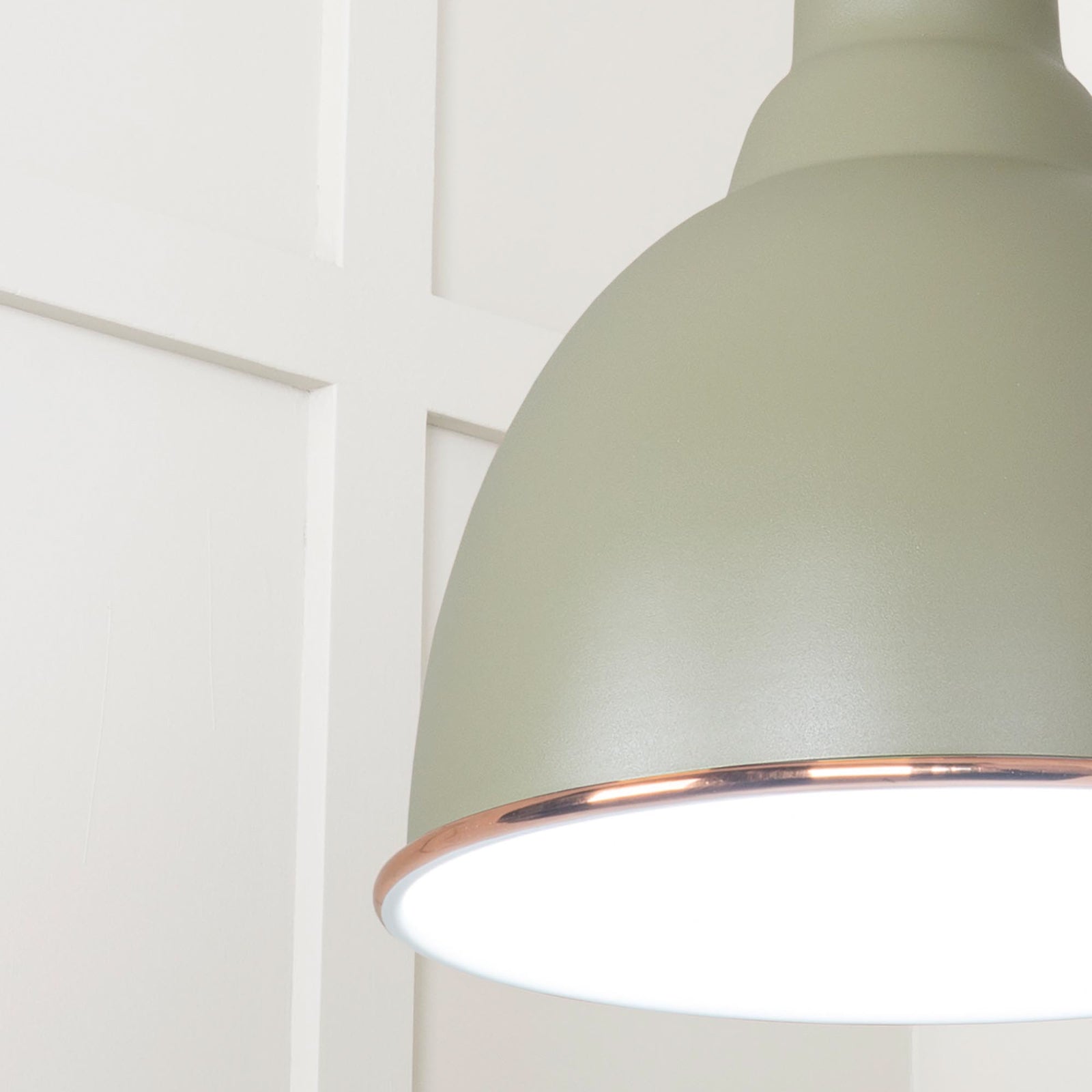 SHOW Close Up image of Brindley Ceiling Light in Tump In Smooth Copper