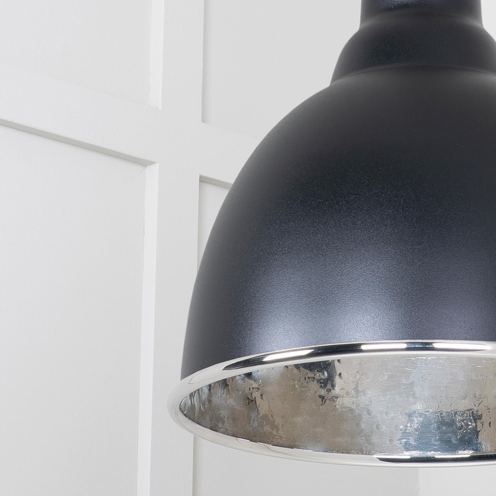 SHOW SHOW Close Up image of Brindley Ceiling Light in Elan Black In Smooth Nickel