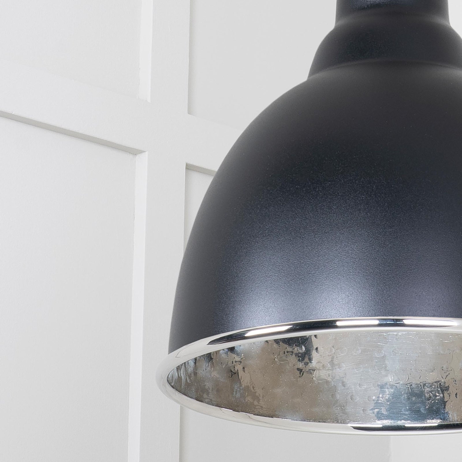 SHOW Close Up image of Brindley Ceiling Light in Elan Black In Smooth Nickel