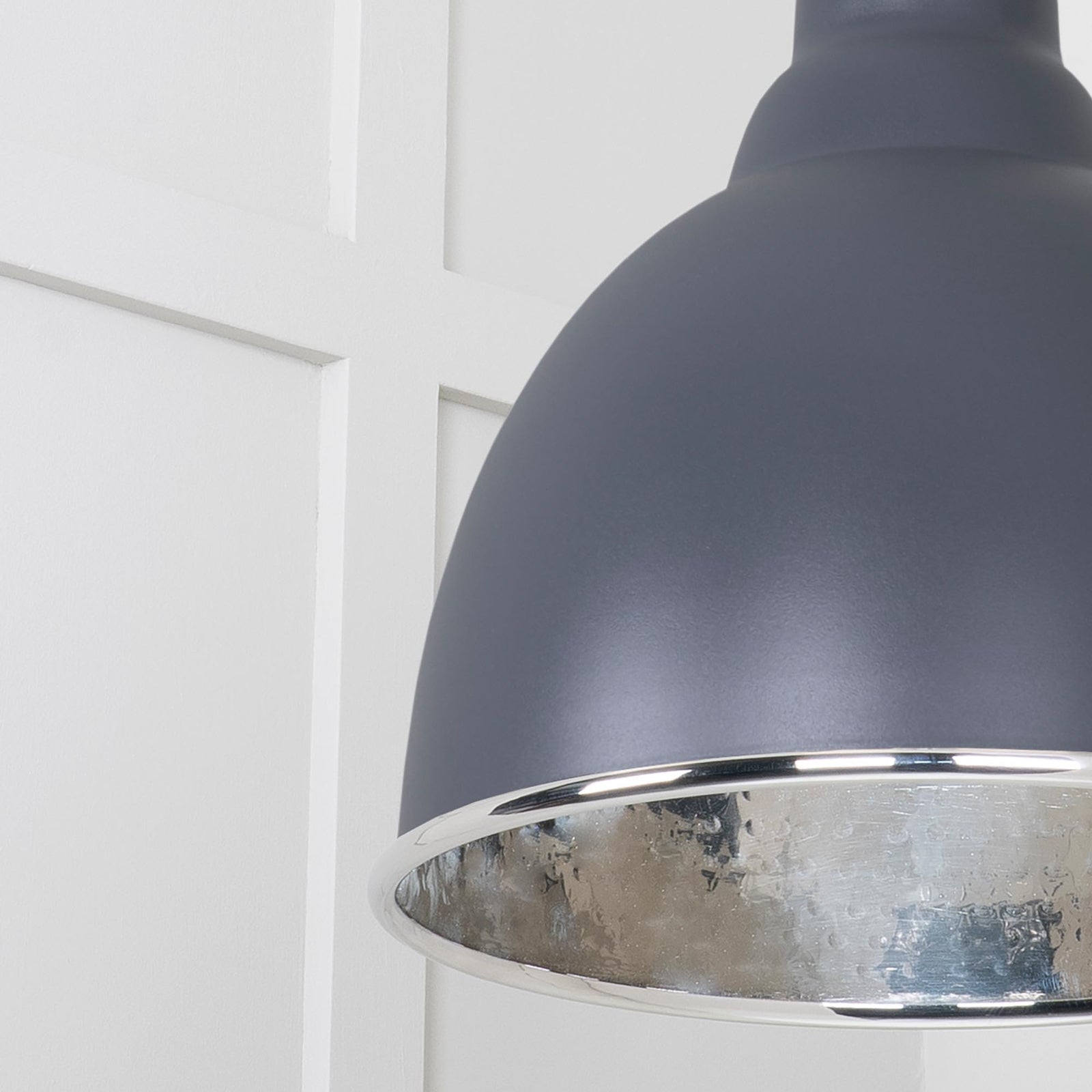 SHOW SHOW Close Up image of Brindley Ceiling Light in Slate In Smooth Nickel
